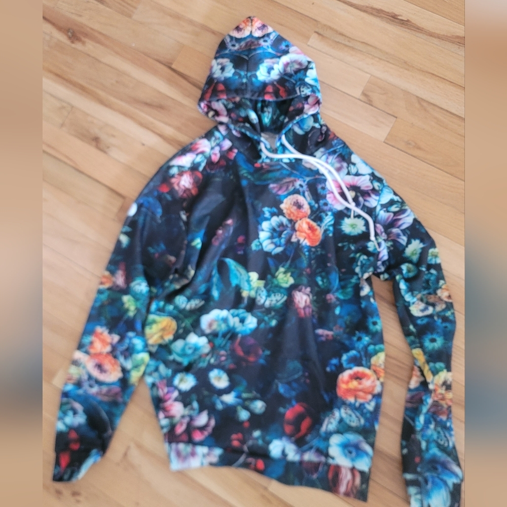Floral Hoodie with Vibrant Colors